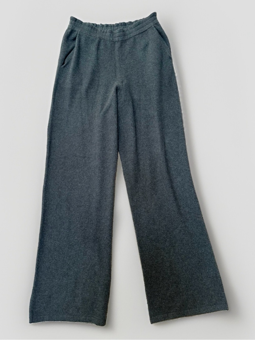 NAADAM 100% Cashmere Wide Leg Pull-On Pants Women Sz S Forest Green Quiet Luxury